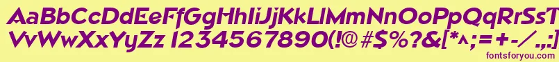 NapaSfBoldItalic Font – Purple Fonts on Yellow Background