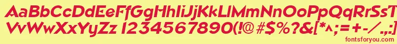 NapaSfBoldItalic Font – Red Fonts on Yellow Background