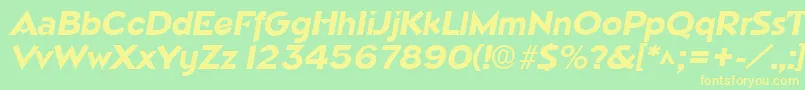 NapaSfBoldItalic Font – Yellow Fonts on Green Background