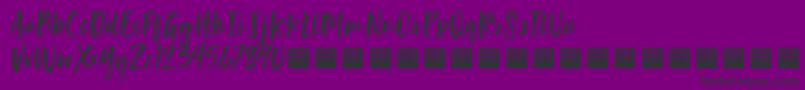 Fonte LuckyTurnsDemo – fontes pretas em um fundo violeta