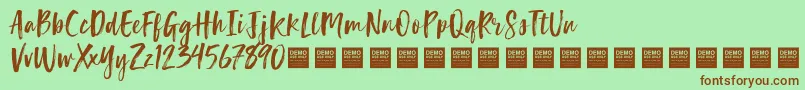 LuckyTurnsDemo Font – Brown Fonts on Green Background