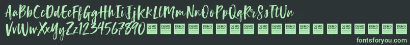 フォントLuckyTurnsDemo – 黒い背景に緑の文字