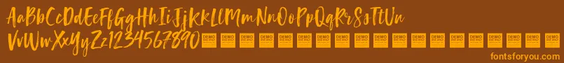 LuckyTurnsDemo Font – Orange Fonts on Brown Background