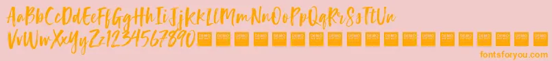 LuckyTurnsDemo Font – Orange Fonts on Pink Background