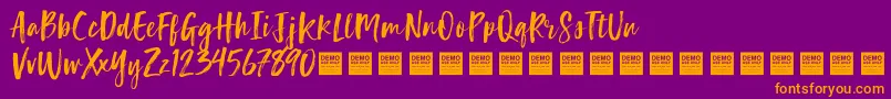 fuente LuckyTurnsDemo – Fuentes Naranjas Sobre Fondo Morado