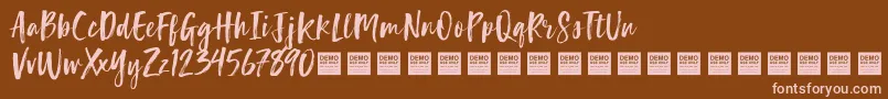 Police LuckyTurnsDemo – polices roses sur fond brun