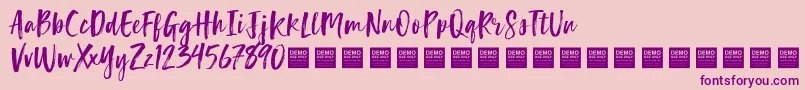 LuckyTurnsDemo Font – Purple Fonts on Pink Background
