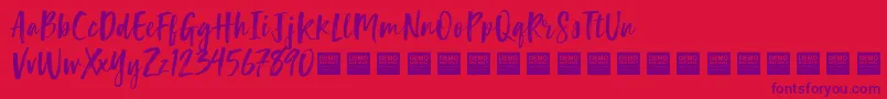 LuckyTurnsDemo Font – Purple Fonts on Red Background