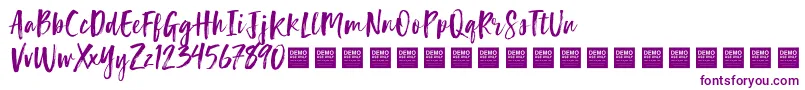 Police LuckyTurnsDemo – polices violettes sur fond blanc