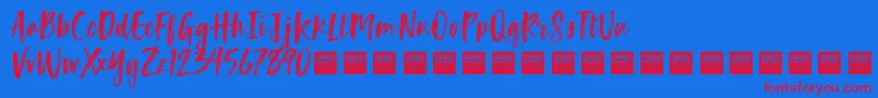 LuckyTurnsDemo Font – Red Fonts on Blue Background