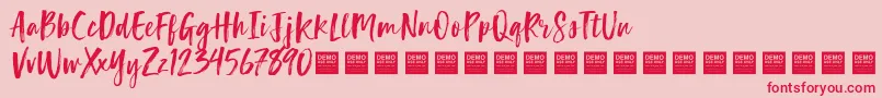 fuente LuckyTurnsDemo – Fuentes Rojas Sobre Fondo Rosa