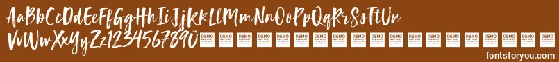 Шрифт LuckyTurnsDemo – белые шрифты на коричневом фоне