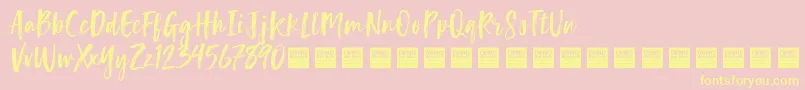 LuckyTurnsDemo Font – Yellow Fonts on Pink Background