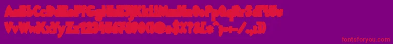 LinotypemegaOut Font – Red Fonts on Purple Background