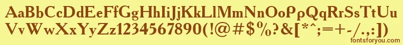 AcademiaBold Font – Brown Fonts on Yellow Background