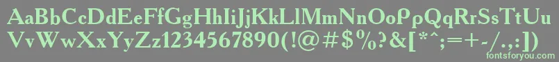 AcademiaBold-fontti – vihreät fontit harmaalla taustalla