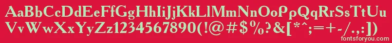 AcademiaBold Font – Green Fonts on Red Background