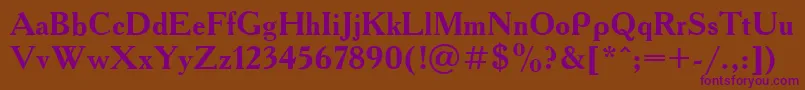 AcademiaBold Font – Purple Fonts on Brown Background