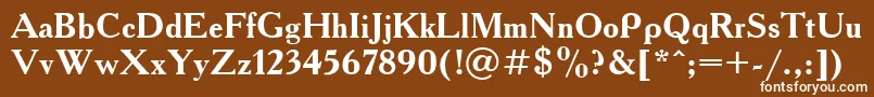 フォントAcademiaBold – 茶色の背景に白い文字