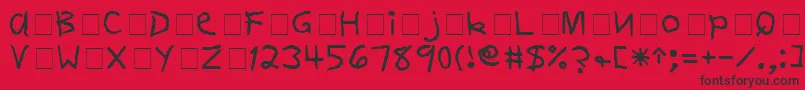 FirstGradeDisplayCapsSsi Font – Black Fonts on Red Background