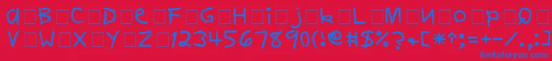 FirstGradeDisplayCapsSsi Font – Blue Fonts on Red Background