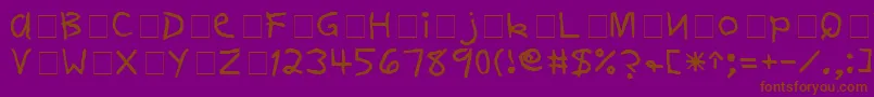 FirstGradeDisplayCapsSsi Font – Brown Fonts on Purple Background