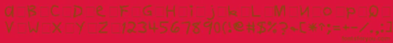 FirstGradeDisplayCapsSsi Font – Brown Fonts on Red Background