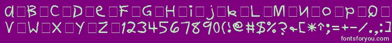FirstGradeDisplayCapsSsi-Schriftart – Grüne Schriften auf violettem Hintergrund