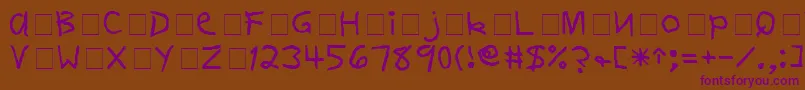 FirstGradeDisplayCapsSsi Font – Purple Fonts on Brown Background