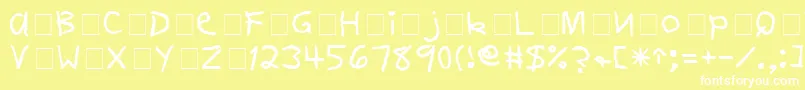 FirstGradeDisplayCapsSsi Font – White Fonts on Yellow Background