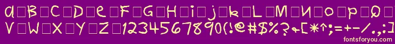 fuente FirstGradeDisplayCapsSsi – Fuentes Amarillas Sobre Fondo Morado