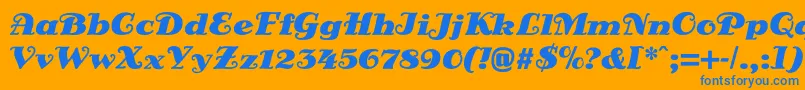 DsSienaFett Font – Blue Fonts on Orange Background