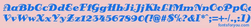 DsSienaFett Font – Blue Fonts on Pink Background