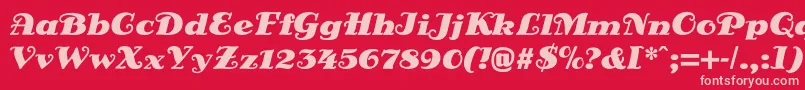 DsSienaFett Font – Pink Fonts on Red Background