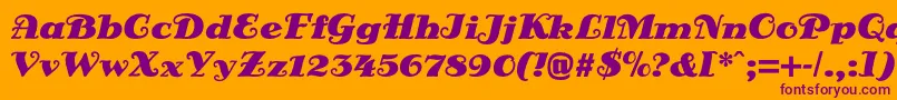 DsSienaFett Font – Purple Fonts on Orange Background