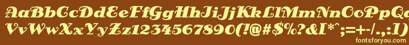 DsSienaFett Font – Yellow Fonts on Brown Background