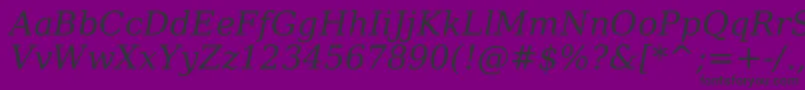 DejavuSerifItalic Font – Black Fonts on Purple Background