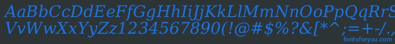 DejavuSerifItalic Font – Blue Fonts on Black Background
