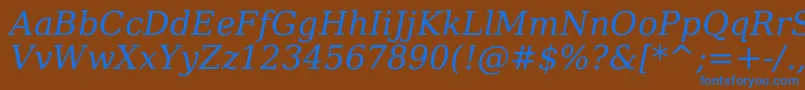 DejavuSerifItalic Font – Blue Fonts on Brown Background