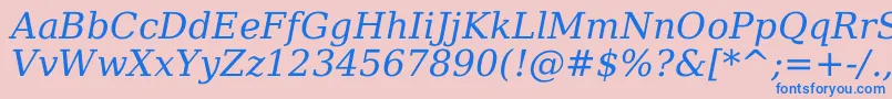 DejavuSerifItalic Font – Blue Fonts on Pink Background