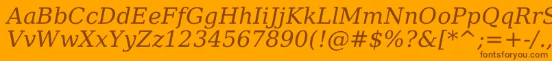 DejavuSerifItalic Font – Brown Fonts on Orange Background