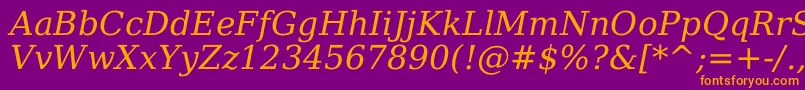 DejavuSerifItalic Font – Orange Fonts on Purple Background