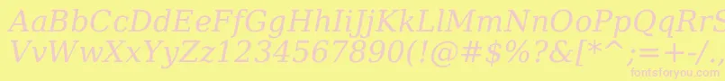 DejavuSerifItalic Font – Pink Fonts on Yellow Background