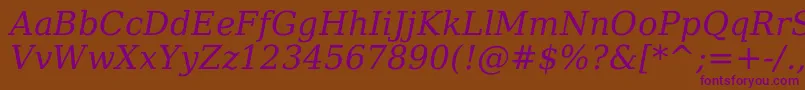 DejavuSerifItalic Font – Purple Fonts on Brown Background