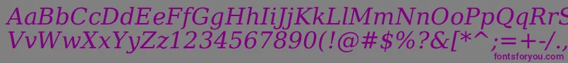 DejavuSerifItalic Font – Purple Fonts on Gray Background