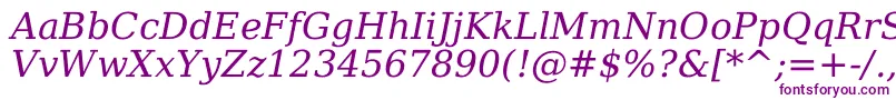 DejavuSerifItalic Font – Purple Fonts on White Background