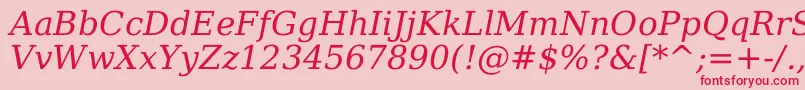 DejavuSerifItalic Font – Red Fonts on Pink Background