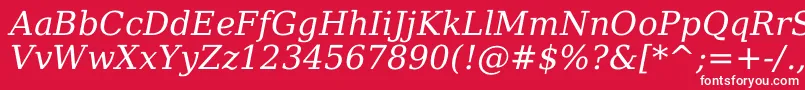 フォントDejavuSerifItalic – 赤い背景に白い文字