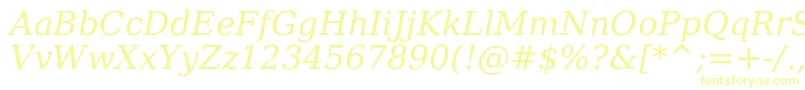 DejavuSerifItalic Font – Yellow Fonts on White Background