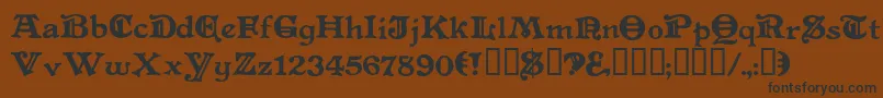 Levelfourteendruid Font – Black Fonts on Brown Background